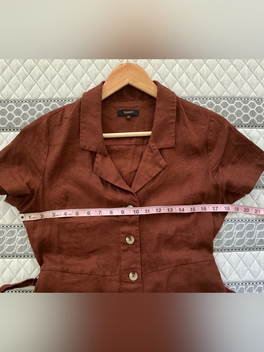 Quince 100% European Linen Button Front Dress - Picture 3 of 3